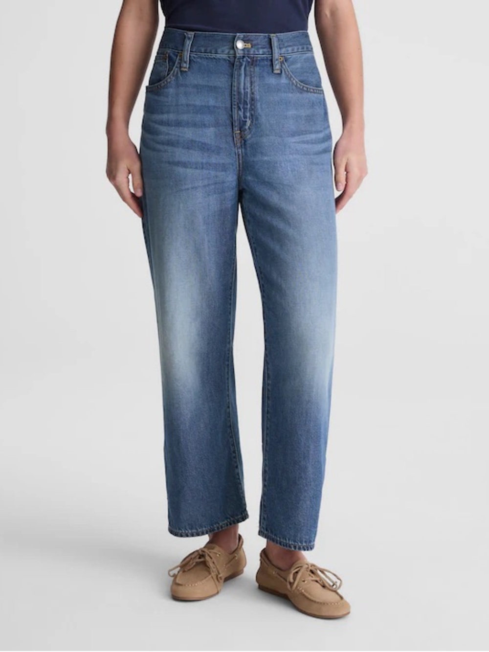 MADEWELL- The Perfect Vintage Wide-Leg Crop Jean in Airy Denim